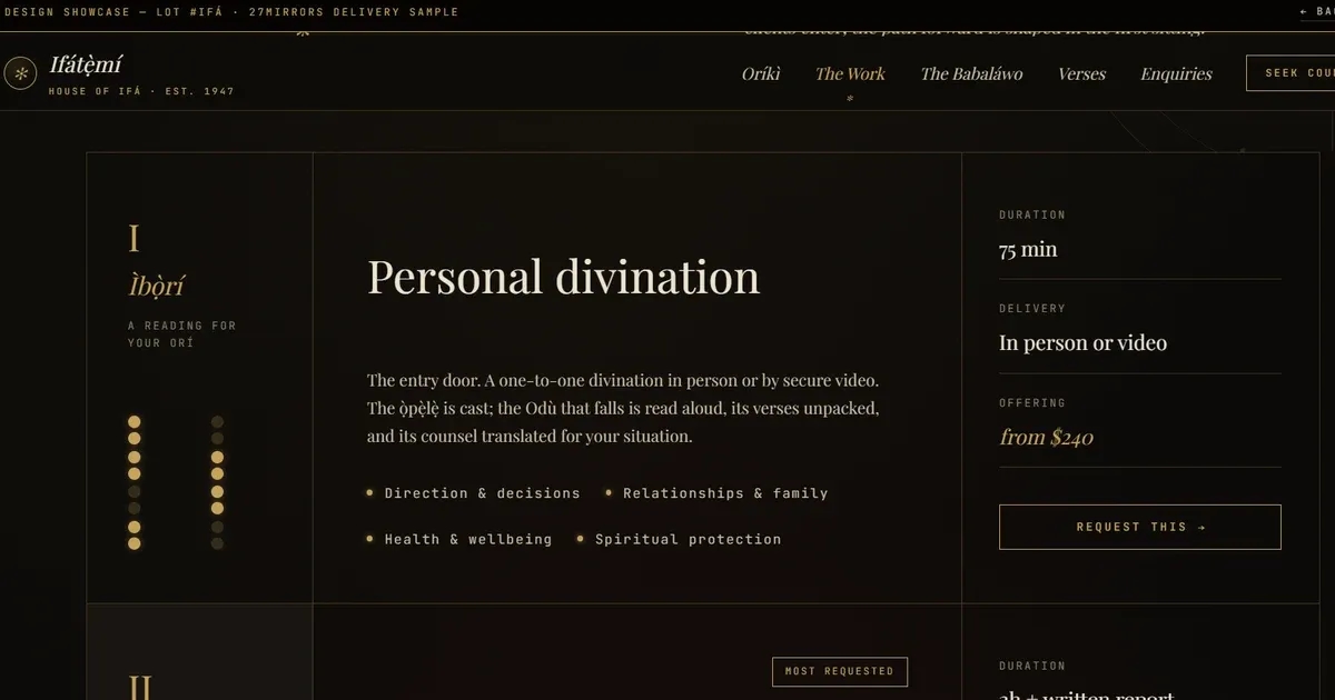 Ifá Òrìṣà Practitioner Site cover
