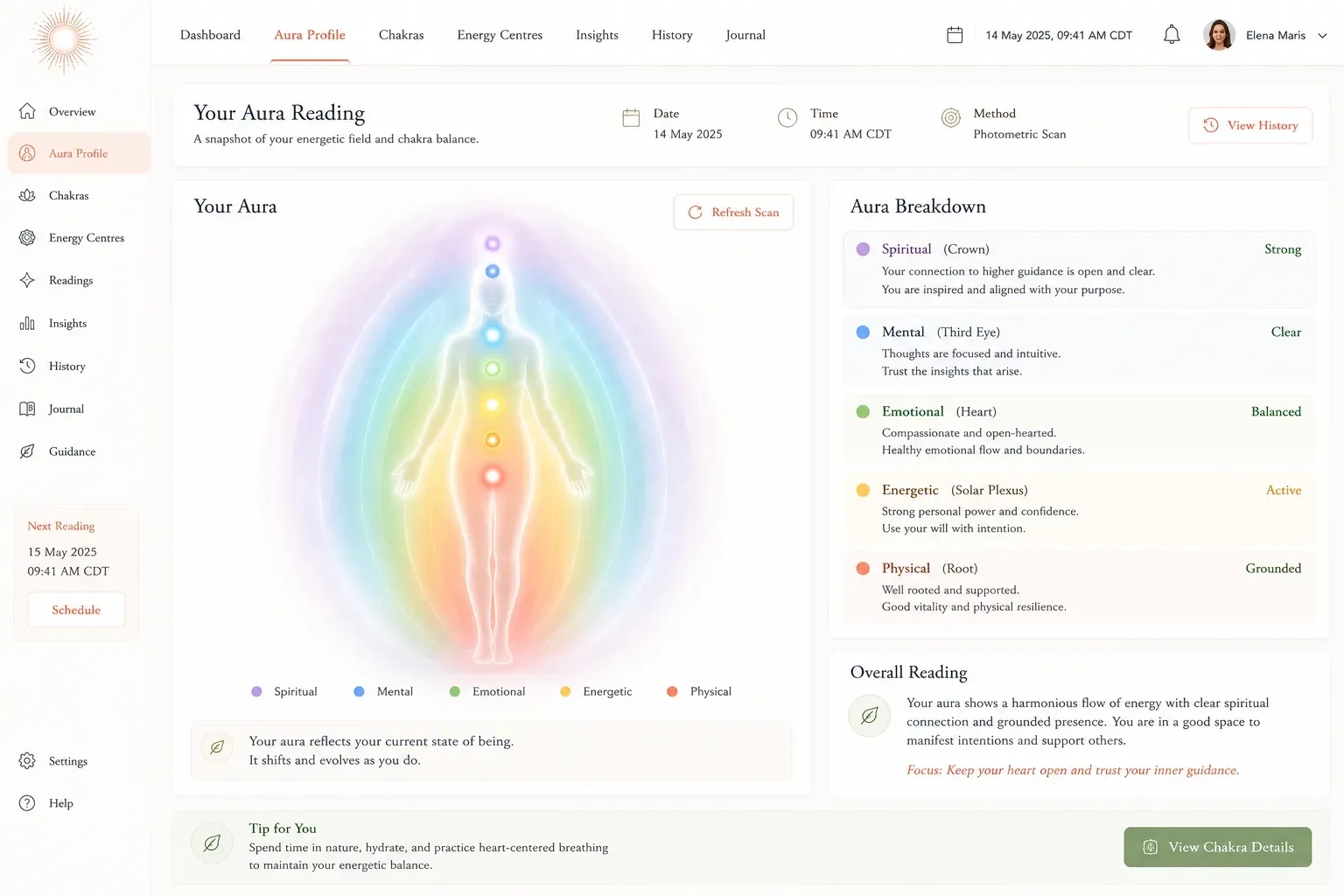 Energy & Aura Profile Widget